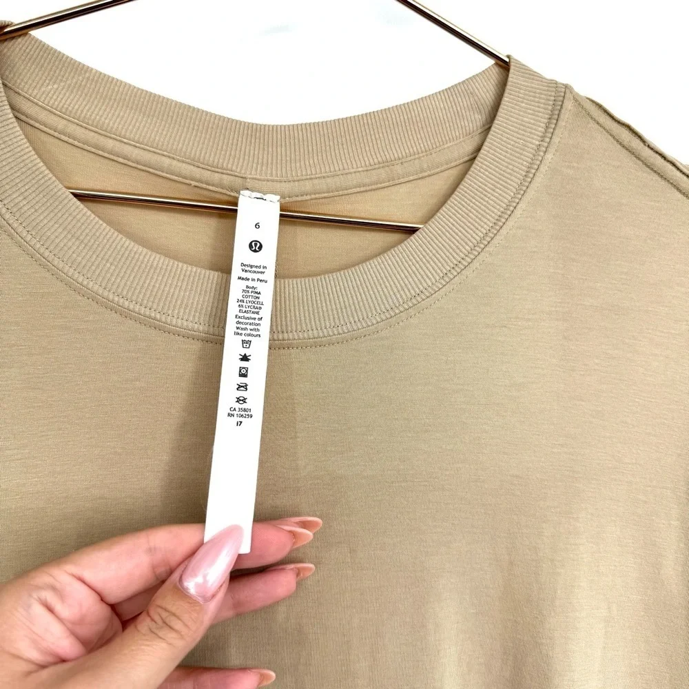 LULULEMON All Yours Tee Shirt Dress in Trench Tan Beige